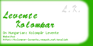 levente kolompar business card
